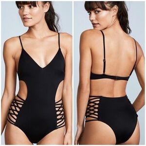 NWT Tori Praver Zahra Swimsuit Black S